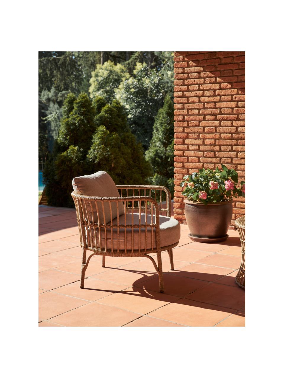 Fauteuil futon de jardin Hampton, Beige, brun clair, larg. 81 x prof. 77 cm