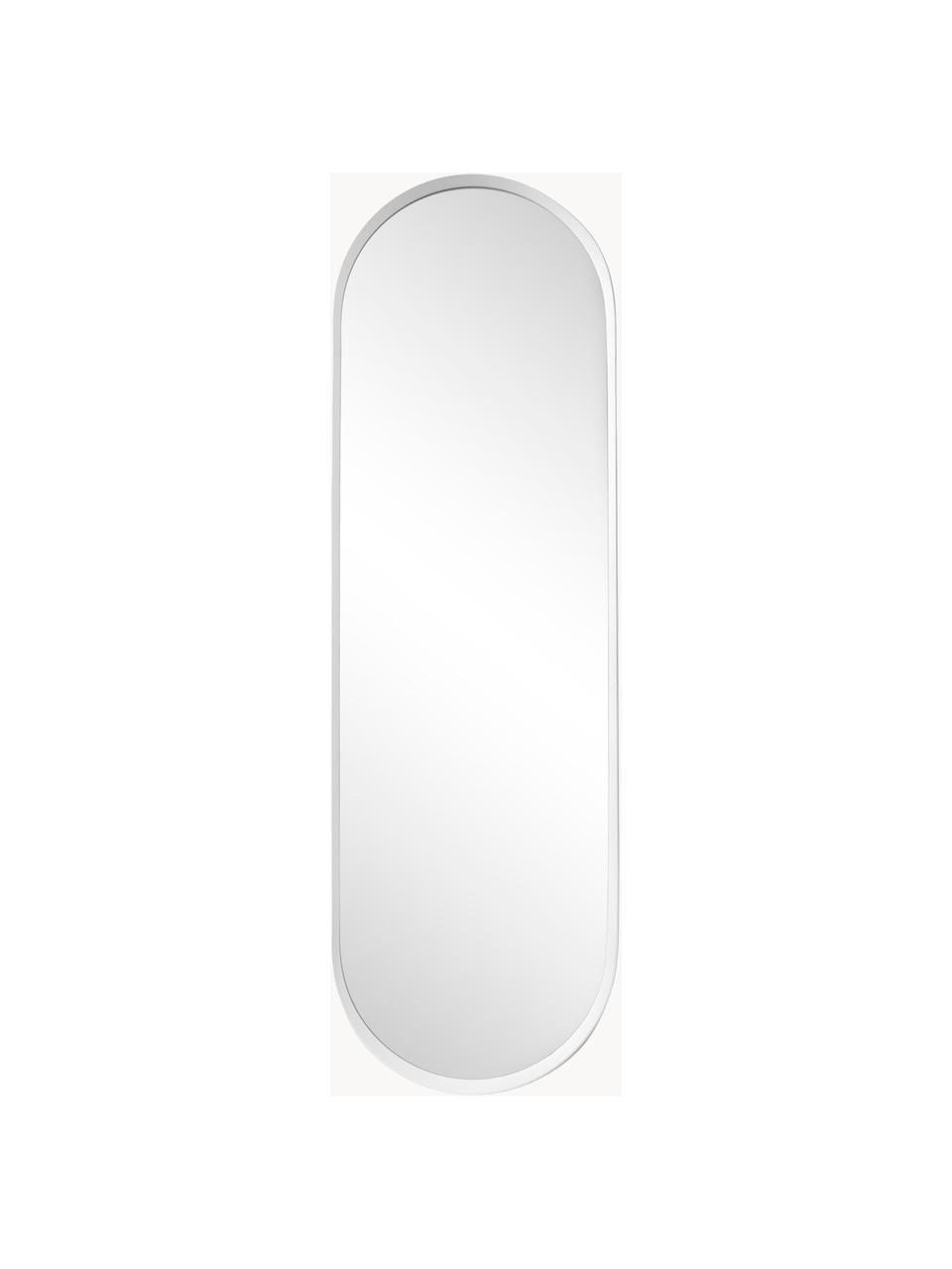 Ovaler Wandspiegel Norm, Rahmen: Aluminium, pulverbeschich, Spiegelfläche: Spiegelglas, Weiss, B 40 x H 130 cm