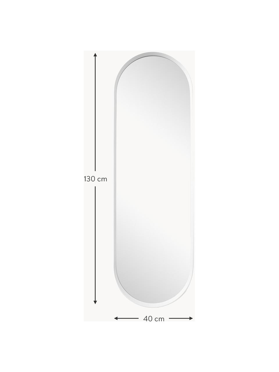 Miroir mural ovale Norm, Blanc, larg. 40 x haut. 130 cm