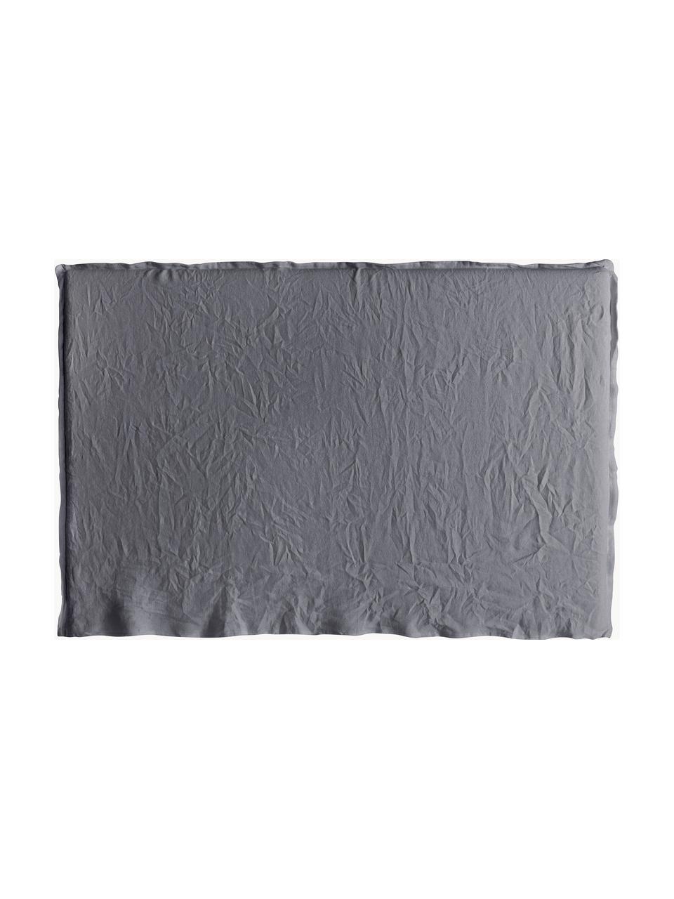 Cabecero de lino Palma, Tapizado: 100% lino, Lino gris oscuro, An 180 x Al 122 cm