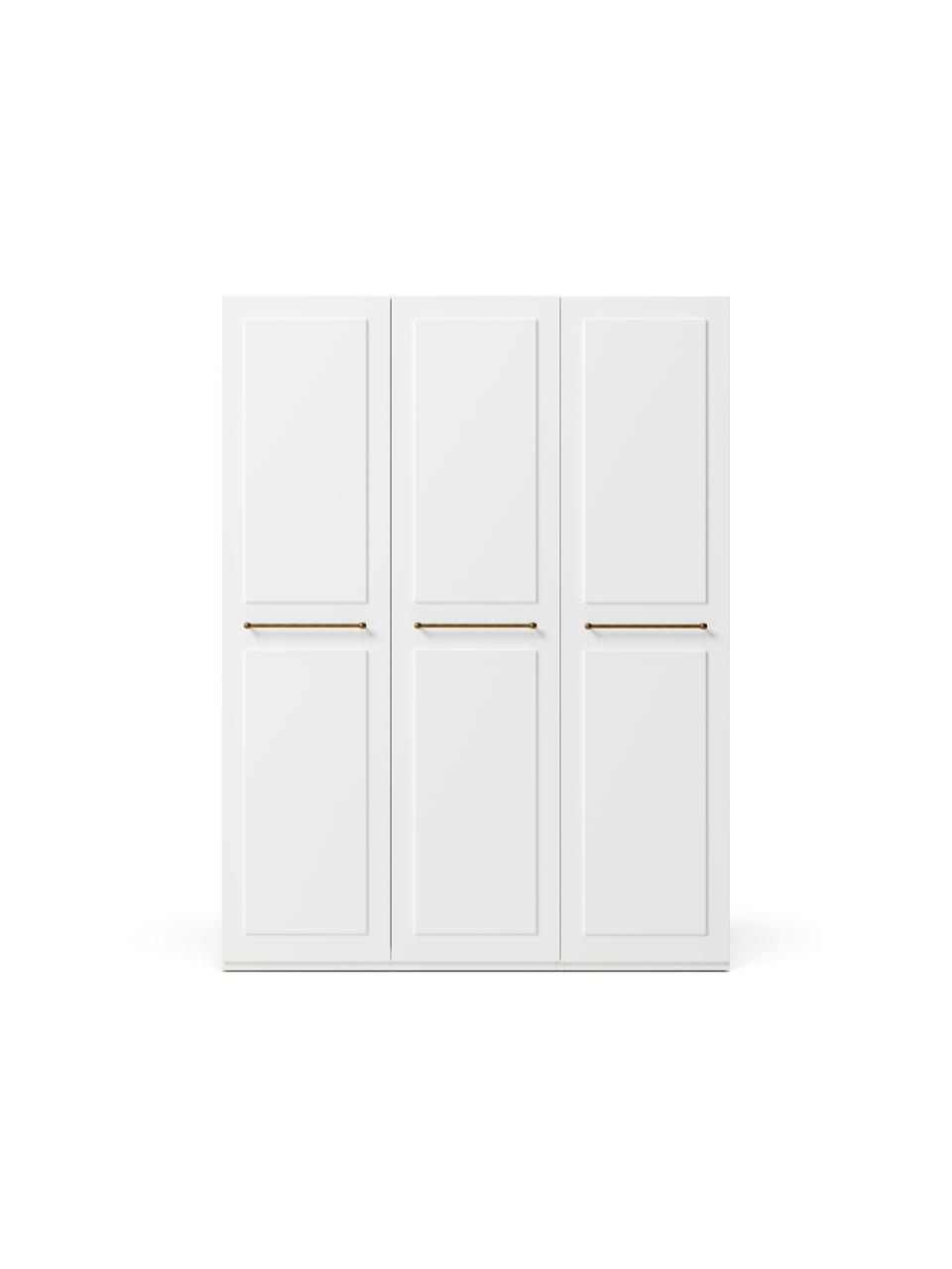 Modularer Drehtürenschrank Charlotte in Weiß mit 3 Türen, verschiedene Varianten, Korpus: Spanplatte, melaminbeschi, Weiß, 150 x 200 cm