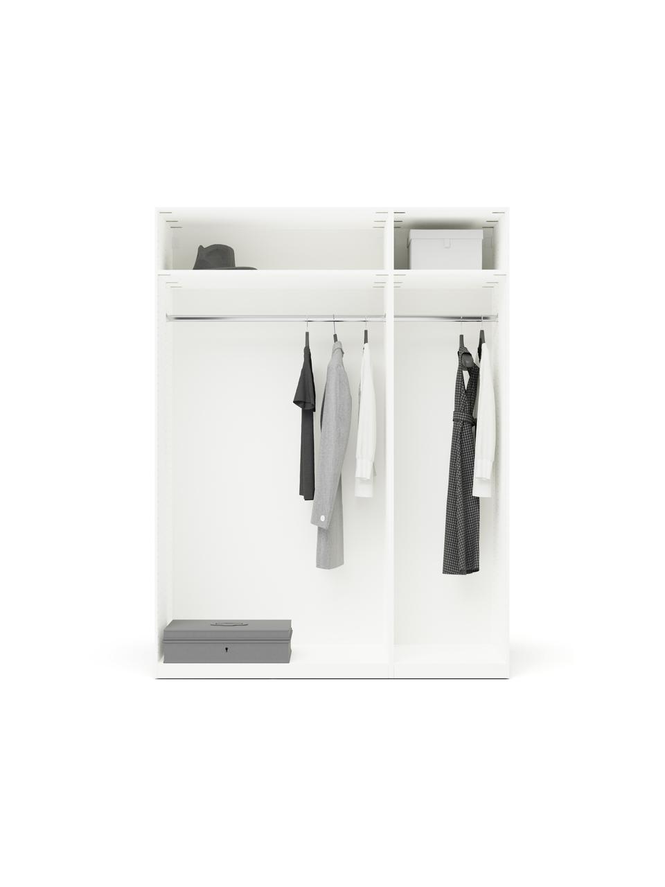 Modularer Drehtürenschrank Charlotte, 150 cm Breite, mehrere Varianten, Korpus: Spanplatte, FSC-zertifizi, Weiß, Classic Interior, B 150 x H 200 cm