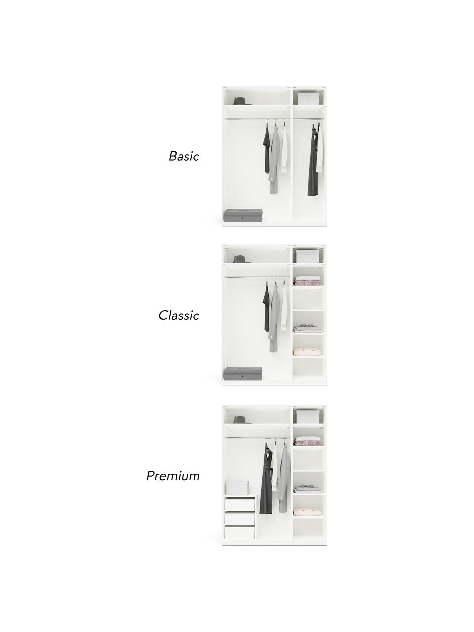 Armadio componibile con ante battenti Charlotte, larg. 150 cm, in diverse varianti, Bianco, Interno Basic, alt. 200 cm