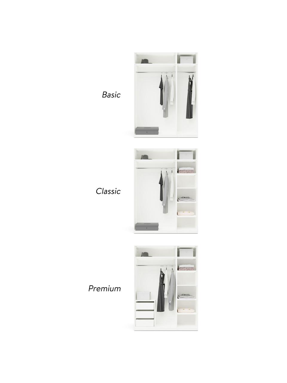 Modulárna šatníková skriňa s otočnými dverami Charlotte, šírka 150 cm, niekoľko variantov, Biela, Classic Interior, Š 150 x V 200 cm