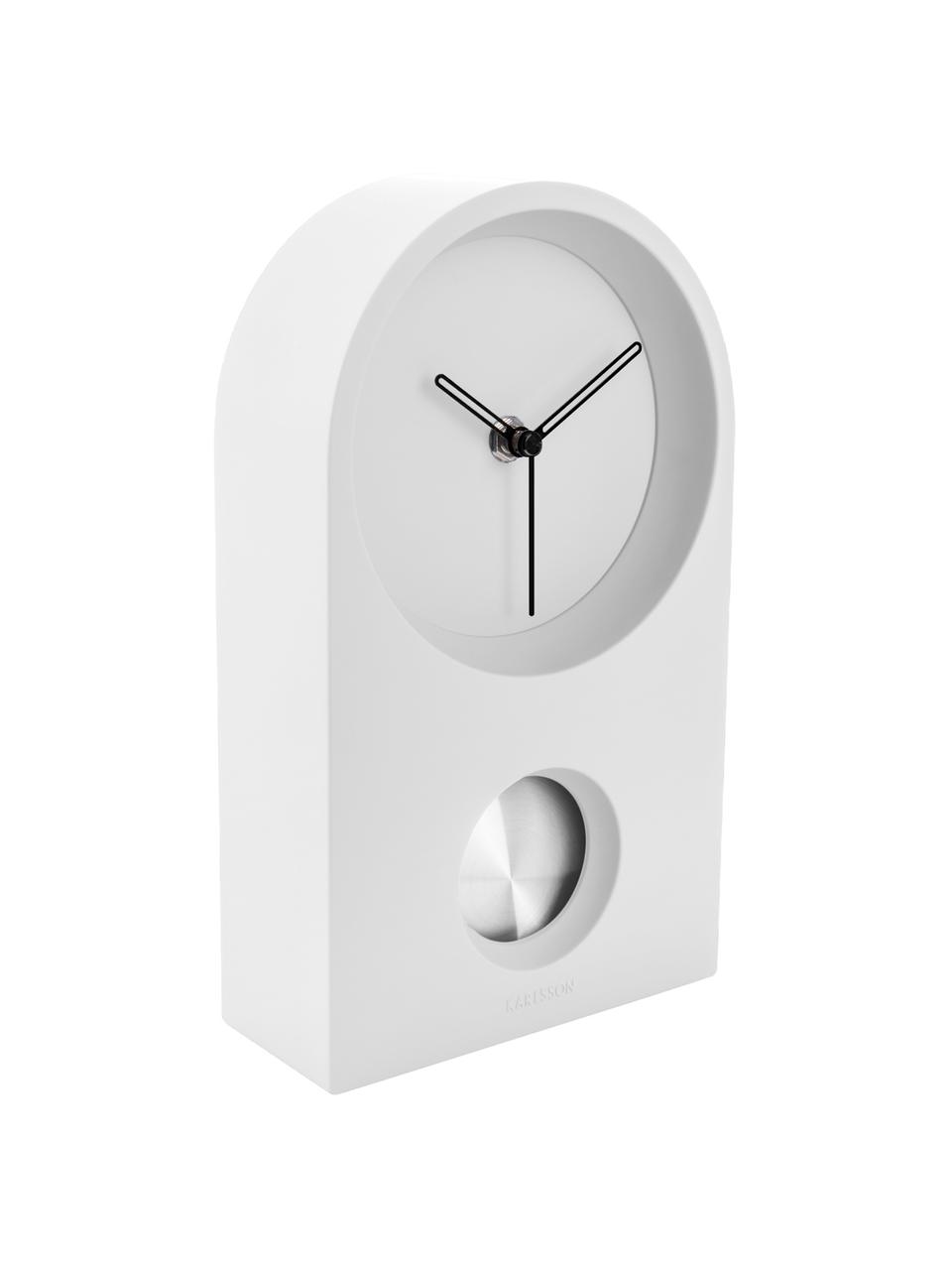 Horloge à poser Taut, Blanc, couleur argentée, noir