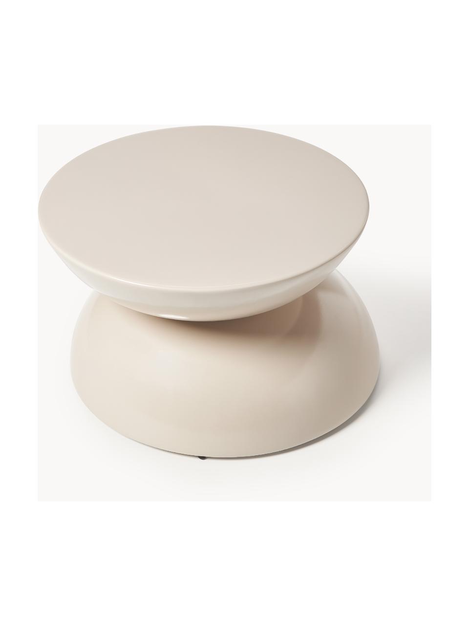 Table d'appoint de jardin Gigi, Plastique, métal, revêtement par poudre, Beige clair, larg. 65 x haut. 35 cm