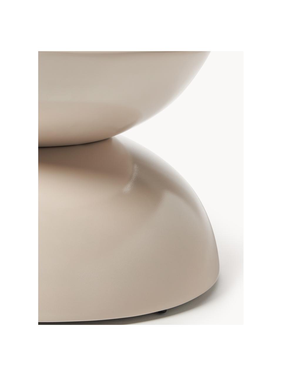 Wewnętrzny/zewnętrzny stolik pomocniczy Gigi, Tworzywo sztuczne, metal malowany proszkowo, Jasny beżowy, S 65 x W 35 cm