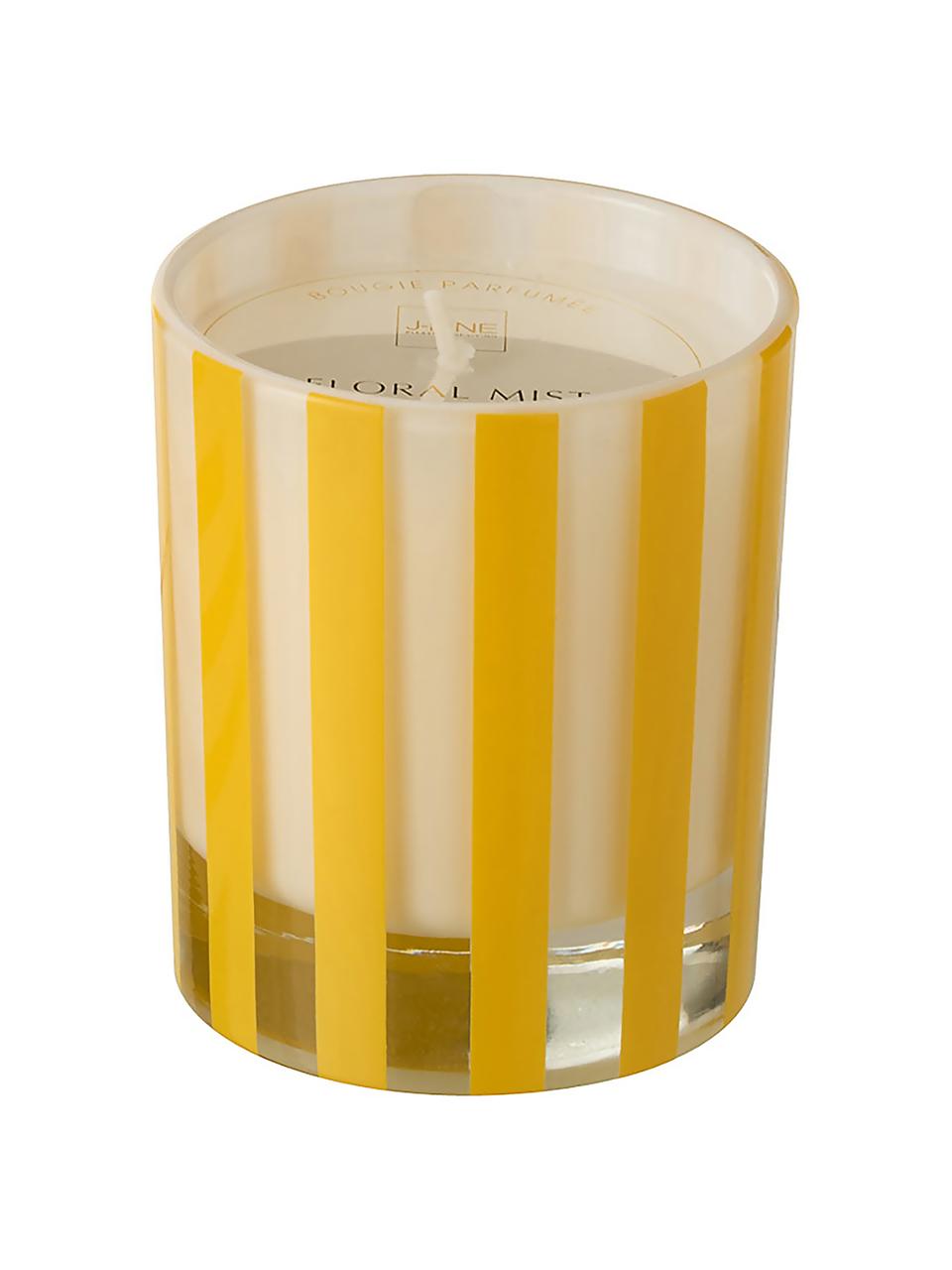 Duftkerze Beach Club (Blumen), Behälter: Glas, Gelb, Weiß, Transparent, Ø 9 x H 10 cm