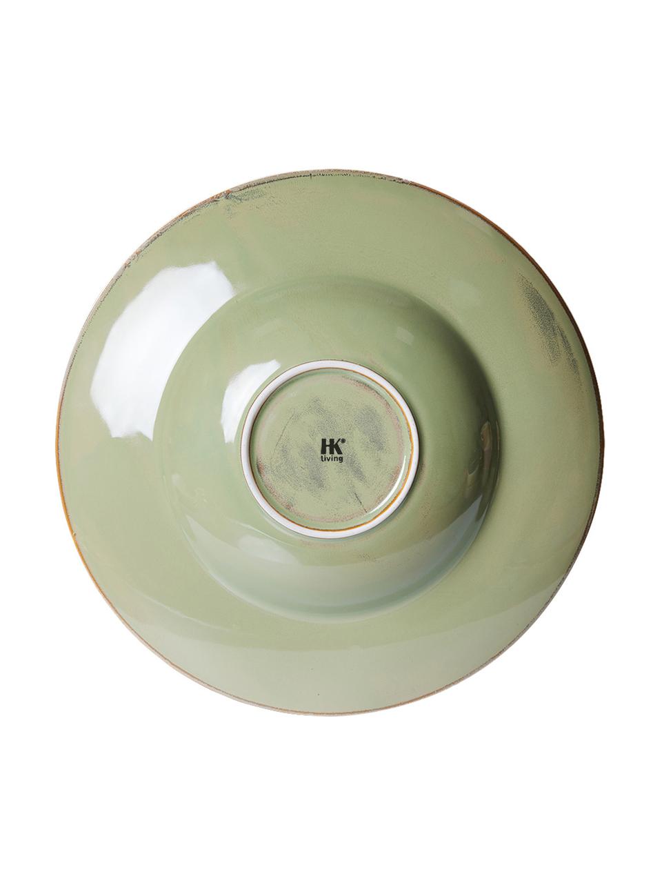 Piatto pasta in porcellana dipinta a mano Chef 4 pz, Porcellana, Verde oliva, Ø 29 cm