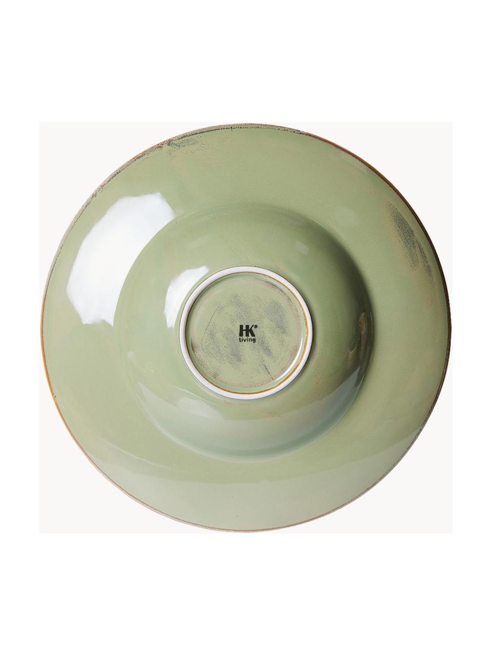 Ručně malované porcelánové talíře na těstoviny Chef, 4 ks, Porcelán, Olivová, Ø 29 cm