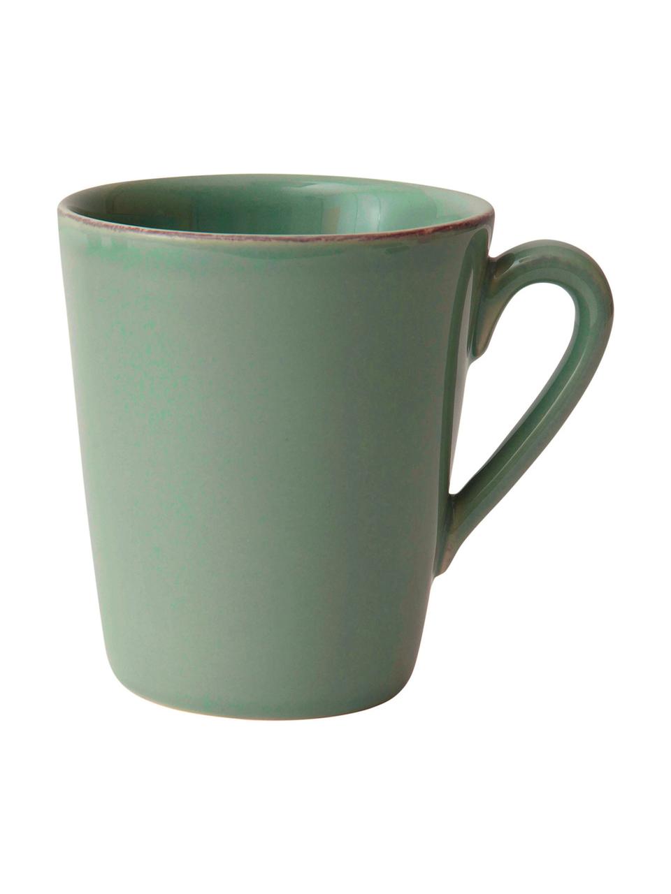 Tazas Constance, 2 uds., estilo rústico, Gres, Verde salvia, Ø 9 x Al 10 cm, 250 ml