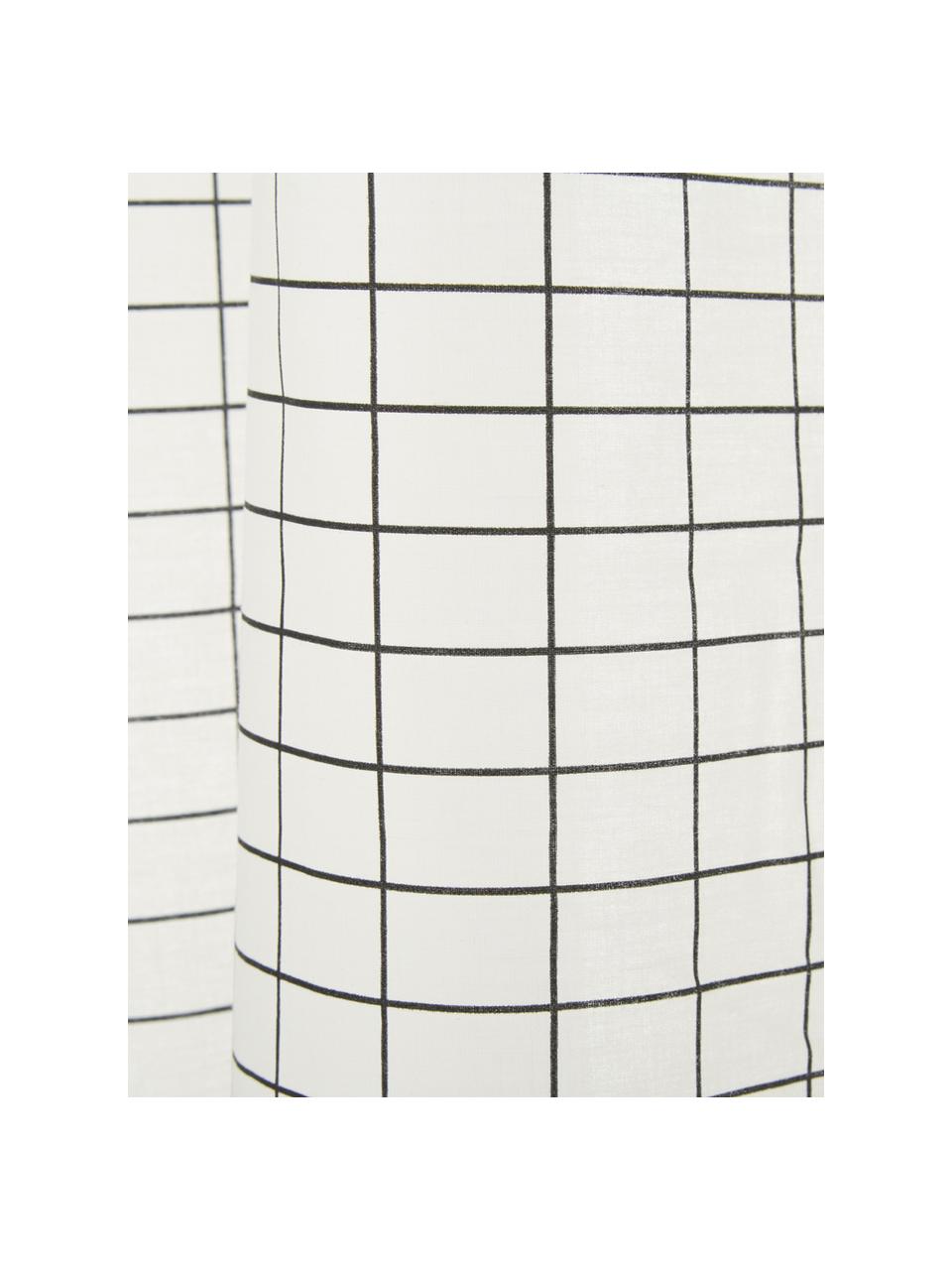 Cortina de baño Tile, Ojales: acero inoxidable, niquela, Negro, blanco, An 150 x L 200 cm