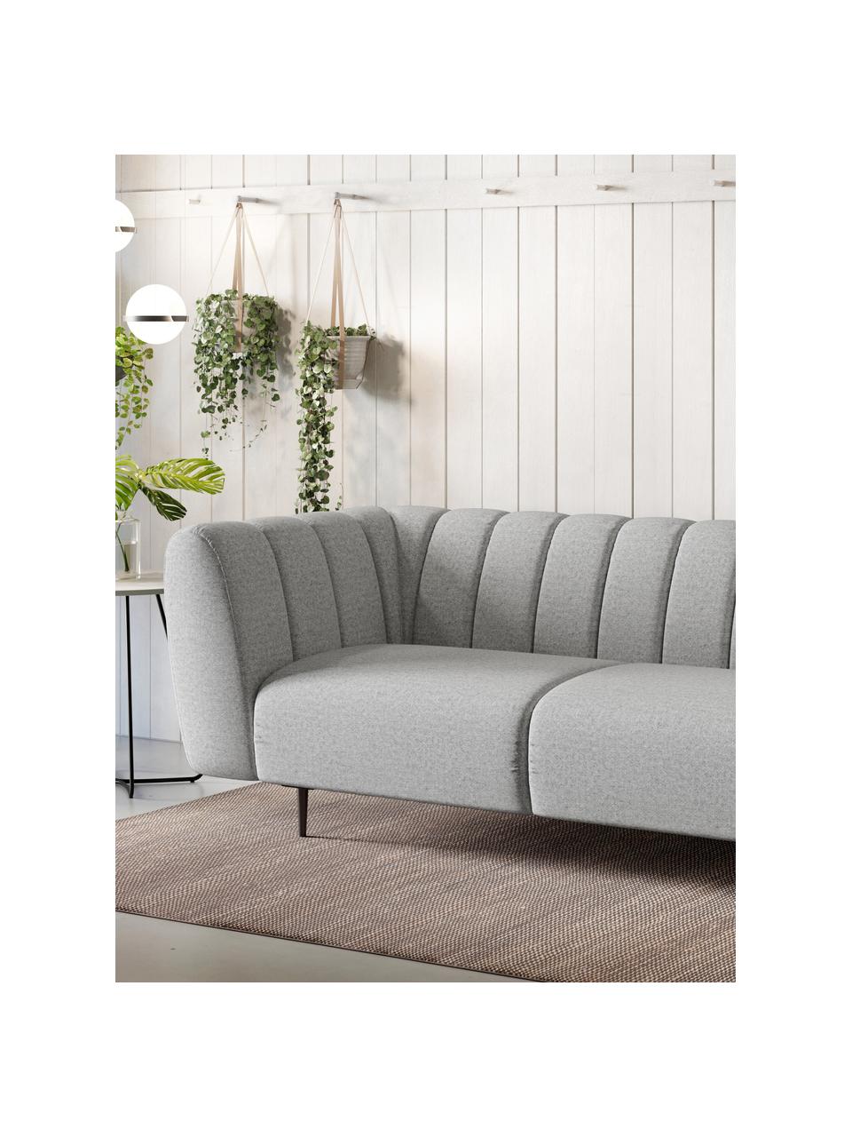 Sofa Shel (3-osobowa), Tapicerka: 100% poliester z uczuciem, Stelaż: drewno liściaste, drewno , Nogi: metal powlekany Dzięki tk, Jasny szary, S 210 x G 95 cm