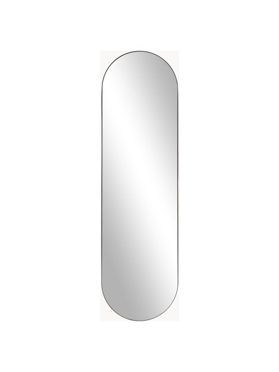 Ovaler Wandspiegel Lucia, Rahmen: Metall, beschichtet, Spiegelfläche: Spiegelglas, Rückseite: Mitteldichte Holzfaserpla, Schwarz, B 40 x H 140 cm