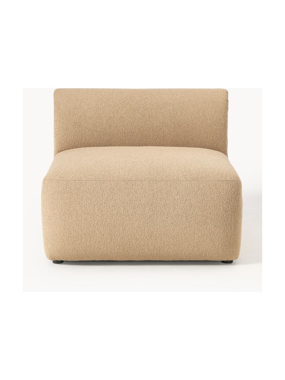 Moduł środkowy bouclé Sofia, Tapicerka: bouclé (100% poliester) D, Stelaż: drewno świerkowe z certyf, Nogi: tworzywo sztuczne, Beżowy bouclé, S 87 x G 103 cm