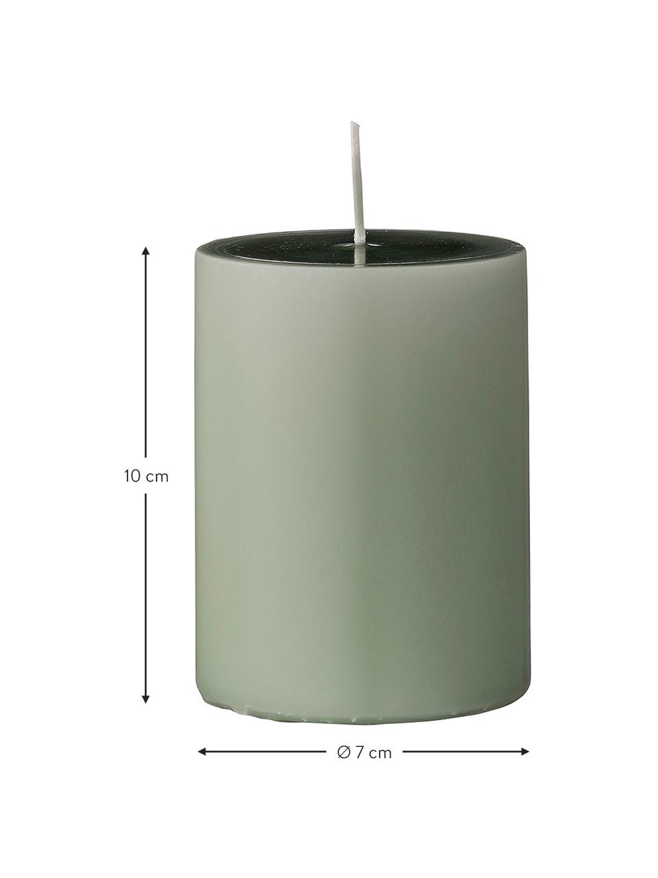 Svíčka Lulu, 4 ks, Vosk, Světle zelená, Ø 7 cm, V 10 cm