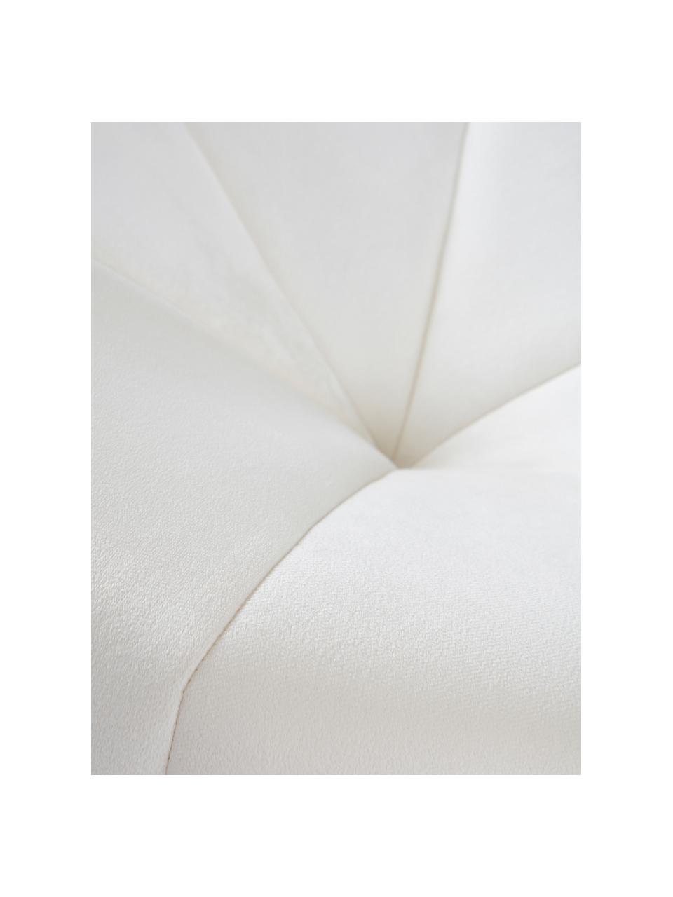 Samt-Haustierbett Poppy, Bezug: Samt (100 % Polyester), Gestell: Sperrholz, Mitteldichte H, Off White, Ø 55 x H 35 cm