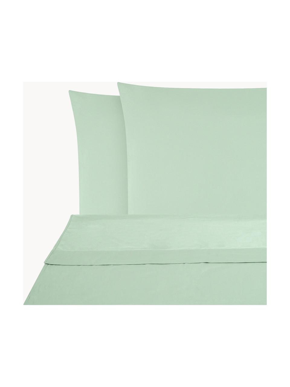 Biancheria da letto in raso di cotone verde salvia Comfort, Tessuto: raso Densità del filo 250, Verde salvia, 240 x 300 cm + 2 federe 50 x 80 cm