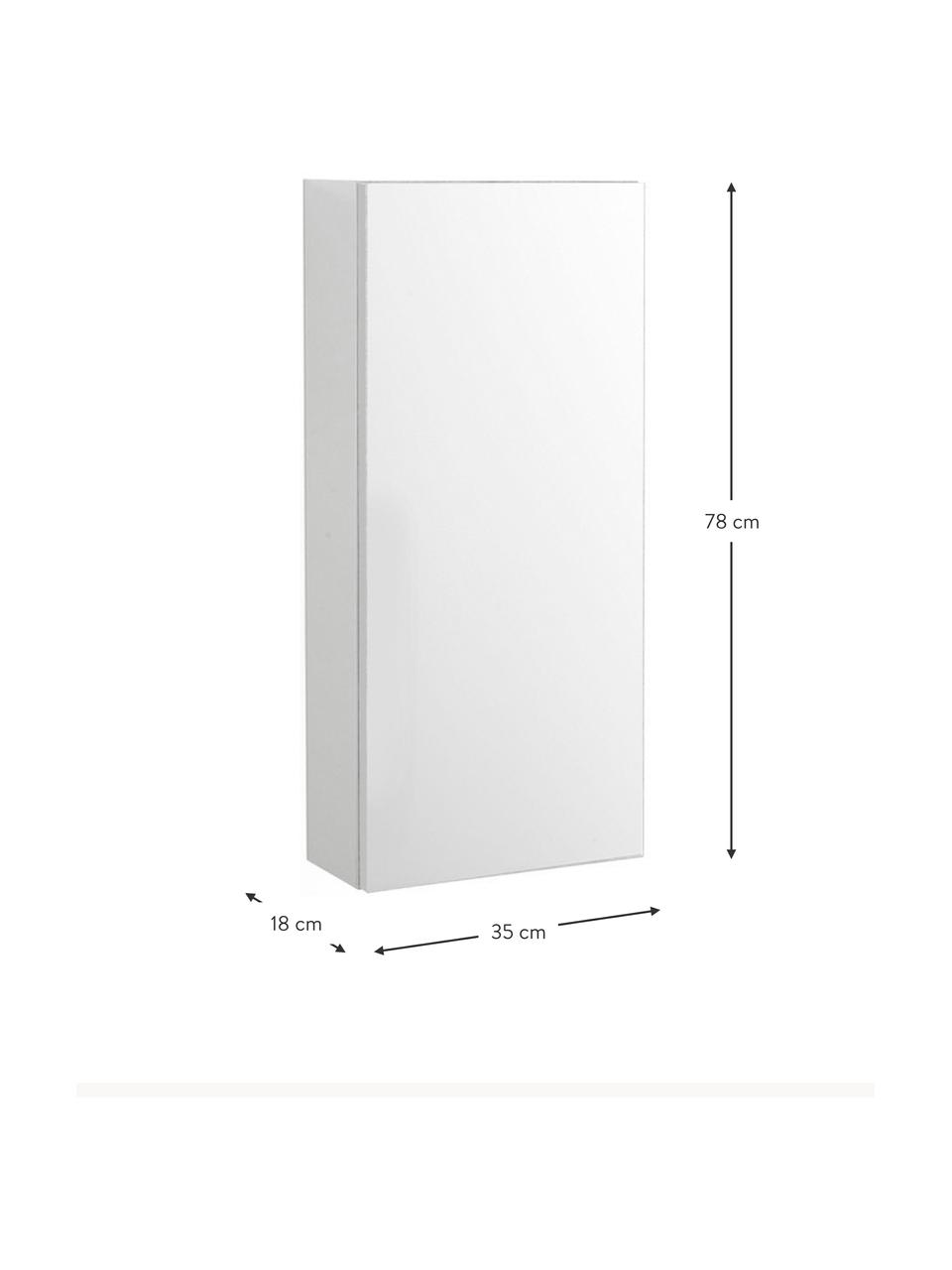 Bad-Midischrank Yoka, B 35 cm, Einlegeböden: Glas, Spanplatte mit Mela, Weiß, B 35 x H 78 cm