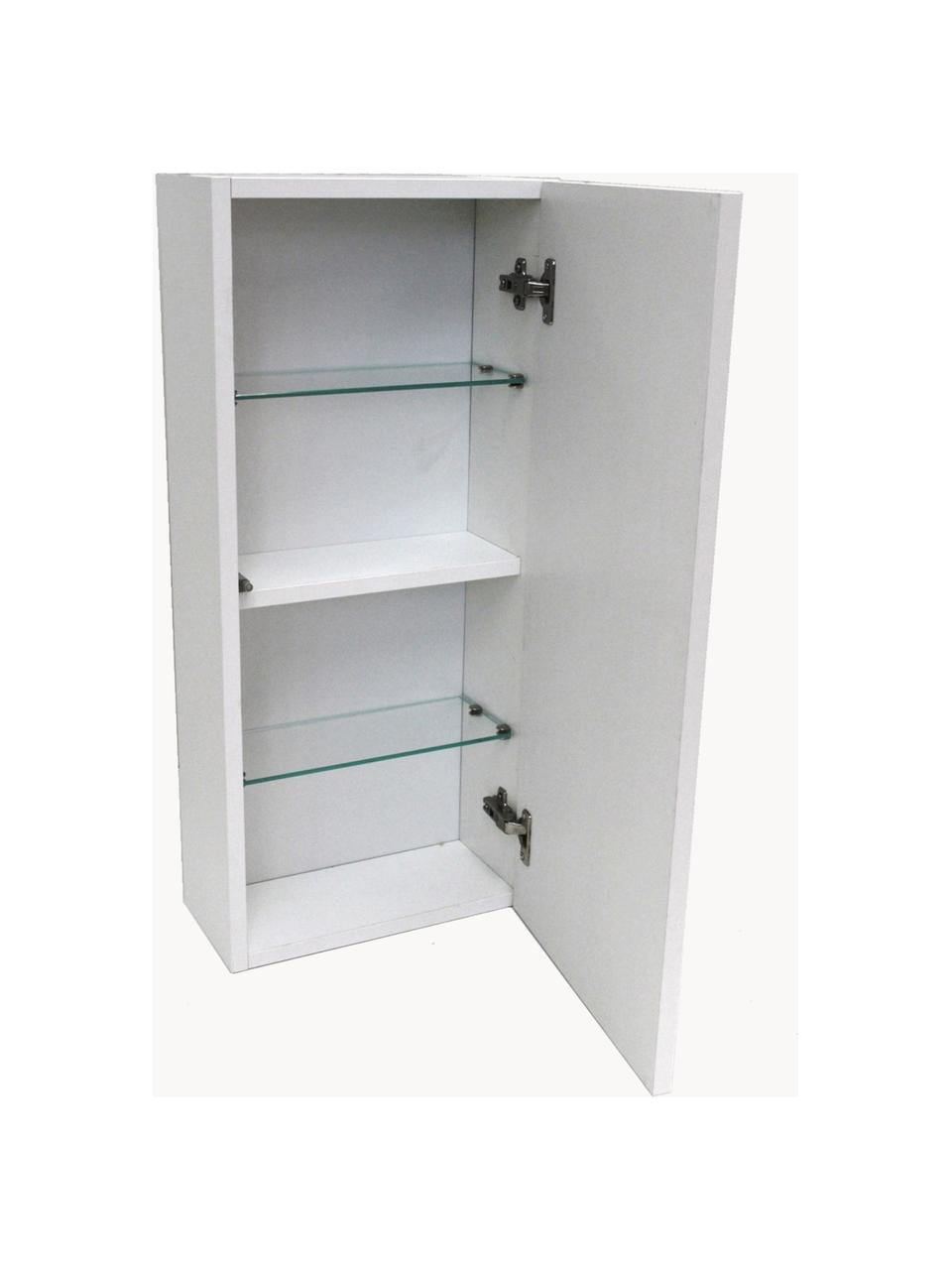 Bad-Midischrank Yoka, B 35 cm, Einlegeböden: Glas, Spanplatte mit Mela, Weiss, B 35 x H 78 cm