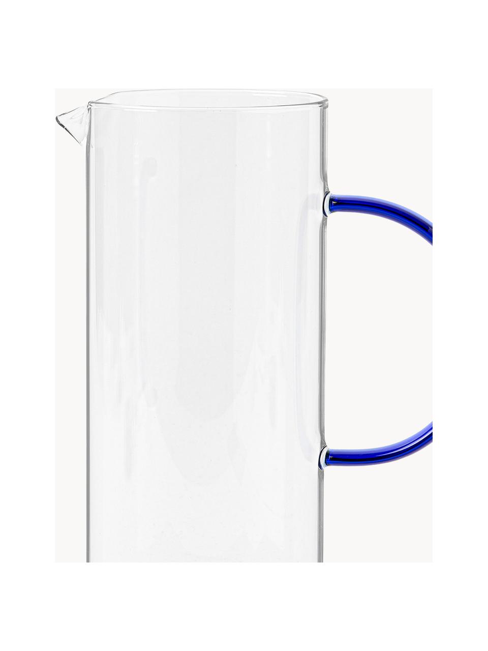 Waterkaraf Torino uit borosilicaatglas, 1.1 L, Borosilicaatglas, Transparant, koningsblauw, 1.1 L