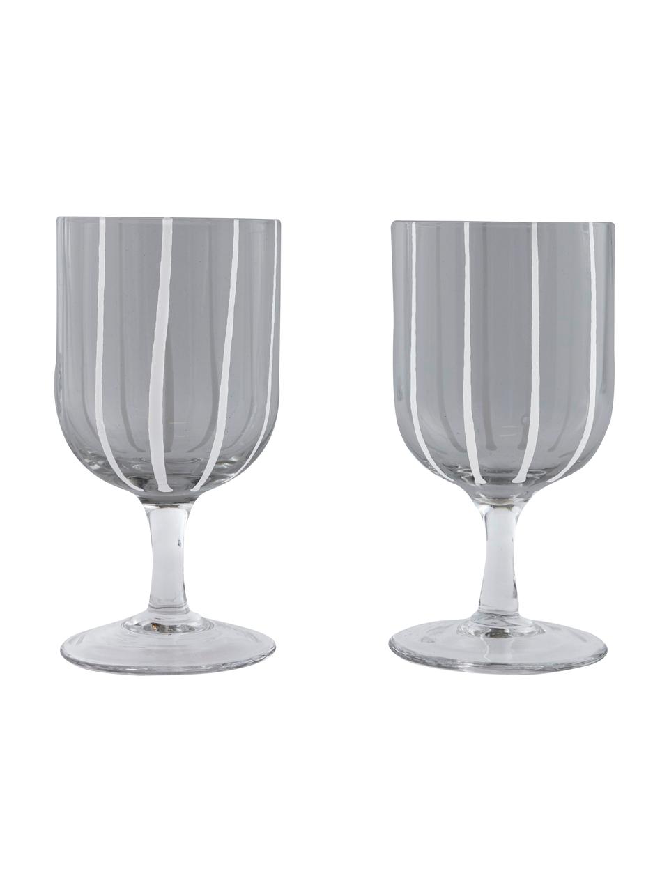 Bicchiere da vino rosso in vetro soffiato Mizu, 2pz, Vetro, Grigio, bianco, Ø 8 x Alt. 15 cm, 350 ml