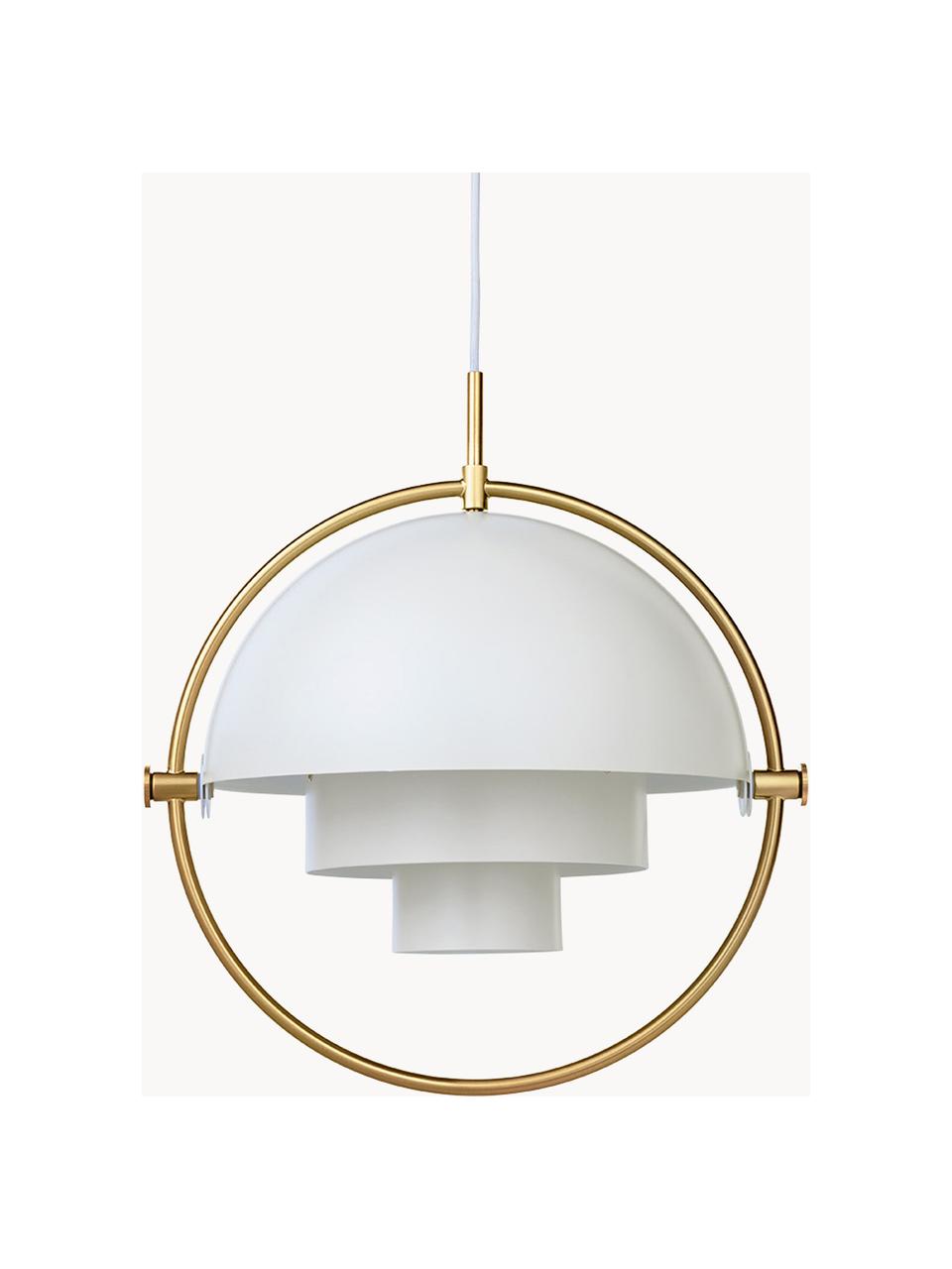 Lampada a sospensione Multi-Lite, Lampada: alluminio verniciato a po, Bianco, ottone, Ø 23 x Alt. 28 cm