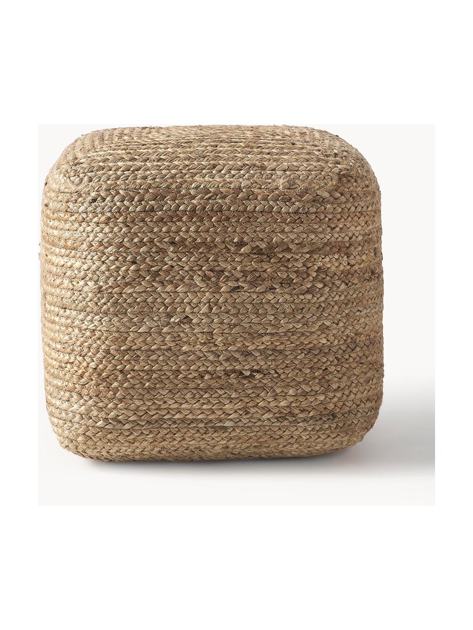 Handgefertigter Pouf Bono aus Jute, Bezug: Jute, Beige, B 45 x H 45 cm