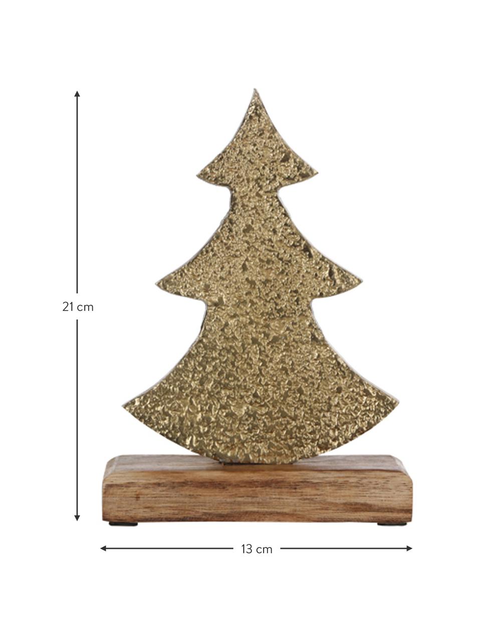 Albero decorativo dorato Christmas Tree, Ottonato, Larg. 13 x Alt. 21 cm