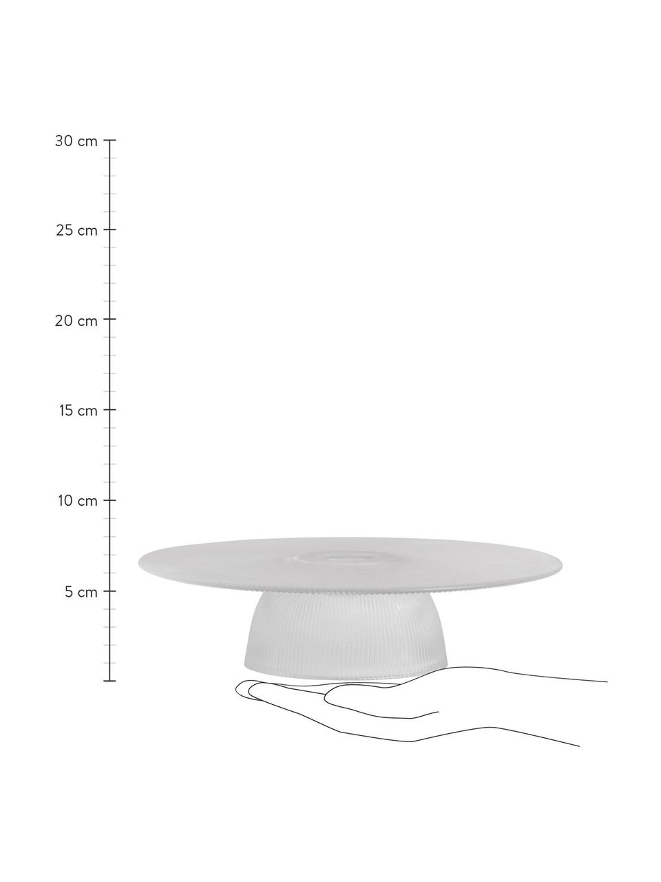 Geribbeld taartplateau Fig van glas, Glas, Transparant, Ø 30 x H 8 cm