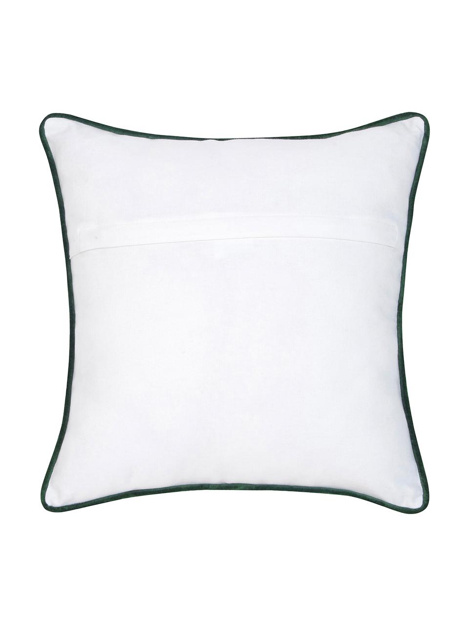 Housse de coussin à carreaux, avec passepoil contrasté Vicky, Noir, blanc
 bordure passepoilée : vert