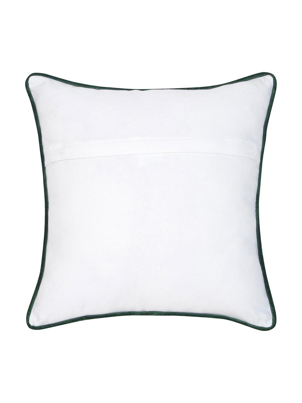 Poszewka na poduszkę z lamówką Vicky, Bawełna, Czarny, biały
 Wykończenie brzegów: zielony, S 40 x D 40 cm