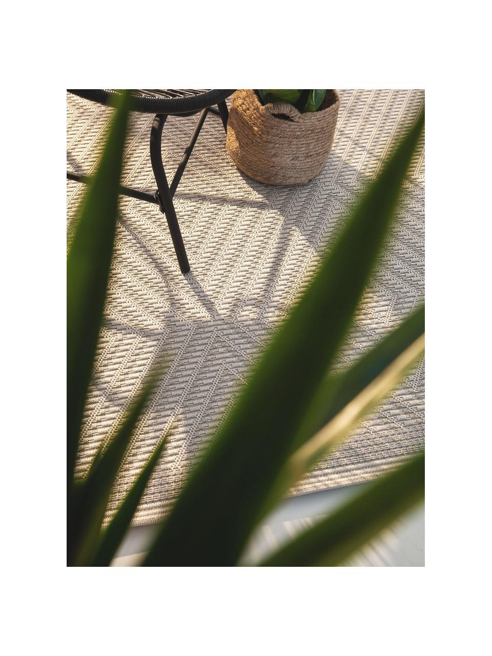 In- & outdoor vloerkleed Naoto, 100% polypropyleen, Gebroken wit, lichtbeige, B 140 x L 200 cm (maat S)