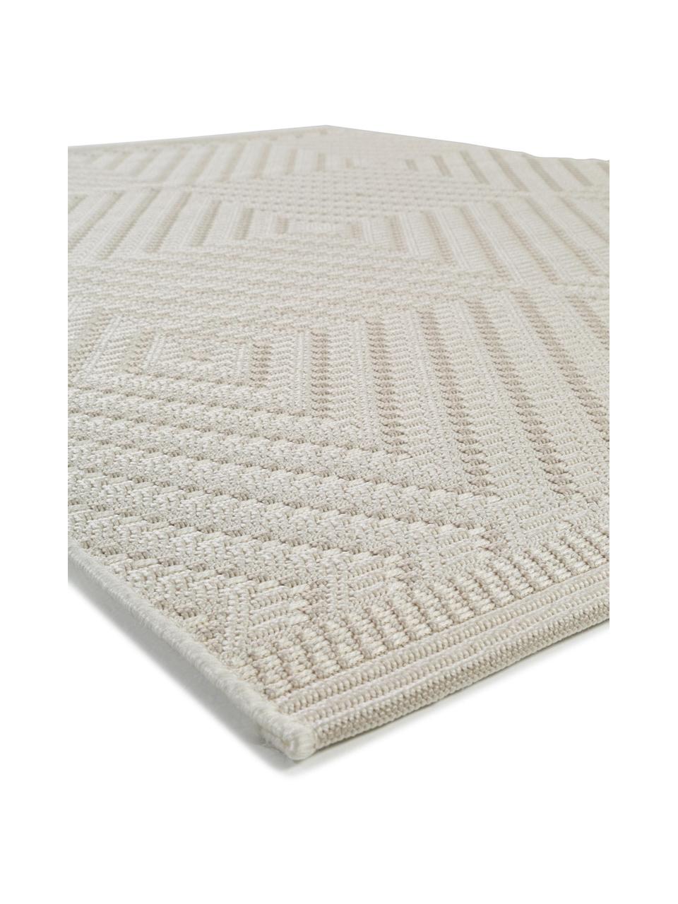 Tapis intérieur-extérieur Naoto, 100 % polypropylène, Blanc cassé, beige clair, larg. 140 x long. 200 cm (taille S)