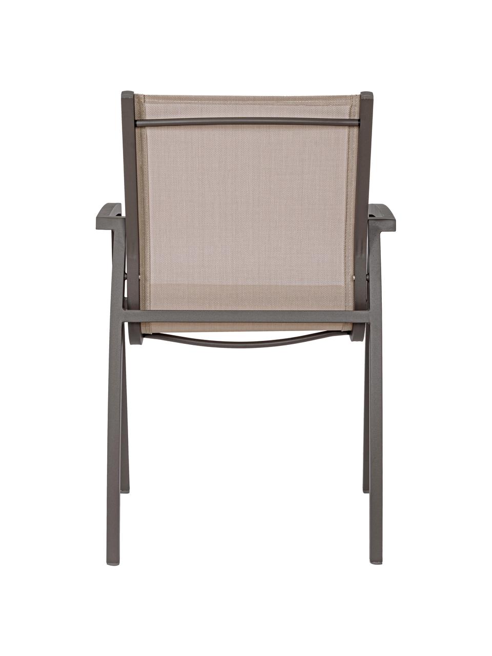 Tuinstoel Hilla Cloud in koffiebruin, Zitvlak: kunststof, Frame: gepoedercoat aluminium, Koffiebruin, beige, B 57 x D 61 cm