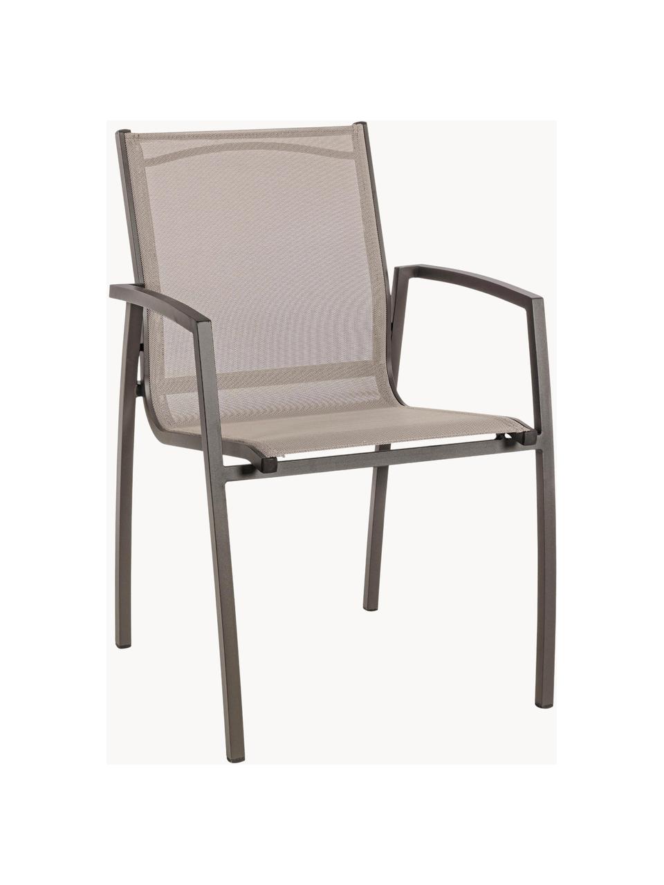 Krzesło ogrodowe Hilla Cloud, Stelaż: aluminium malowane proszk, Kawowy brązowy, beżowy, S 57 x G 61 cm