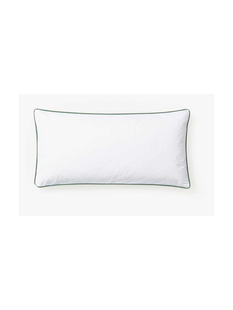 Poszewka na poduszkę z perkalu Scarlet, Zielony, biały, S 40 x D 80 cm