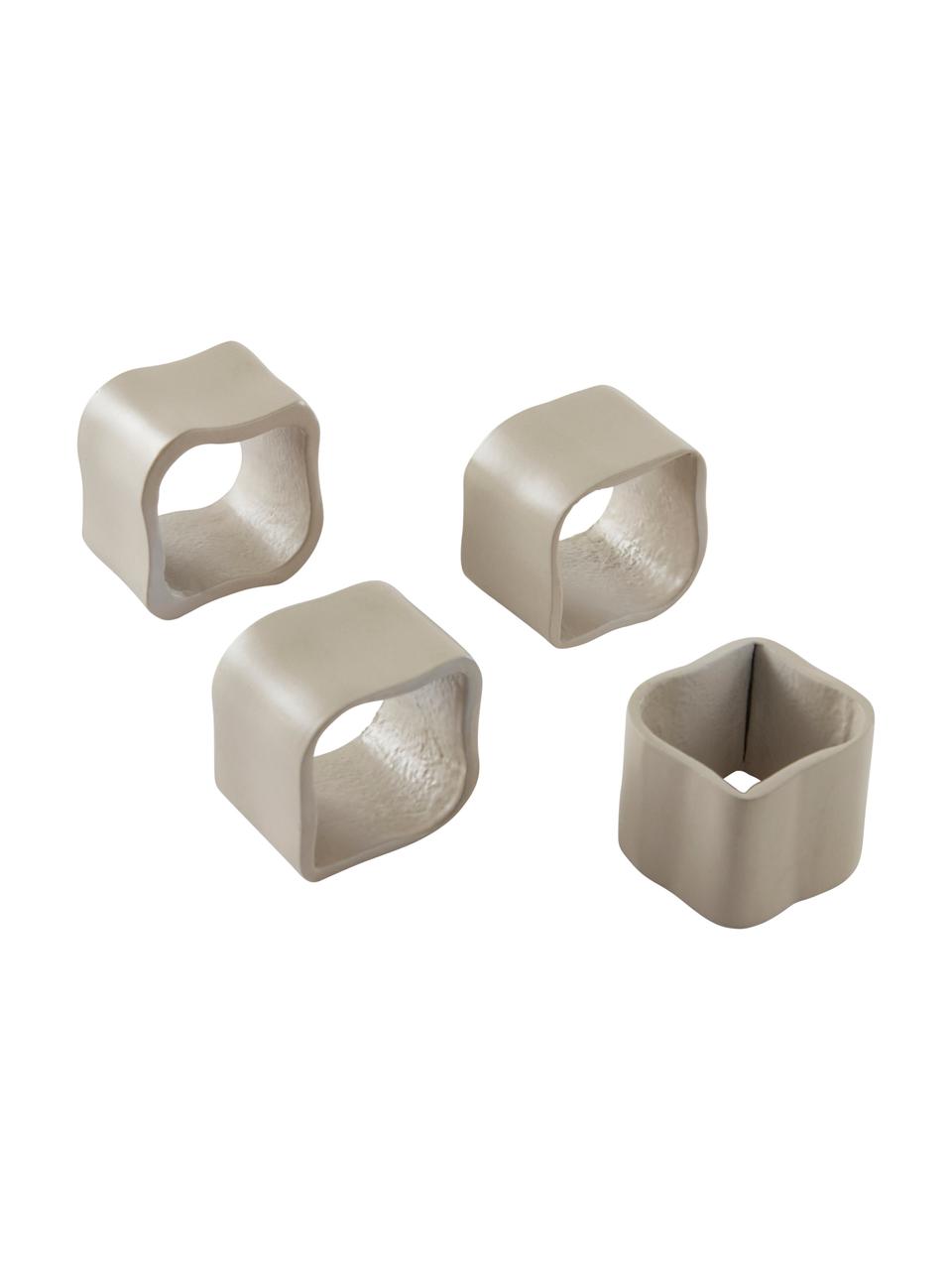 Servetringen Bille, 4 stuks, Gepoedercoat aluminium, Lichtbeige, mat, B 5 x H 5 cm