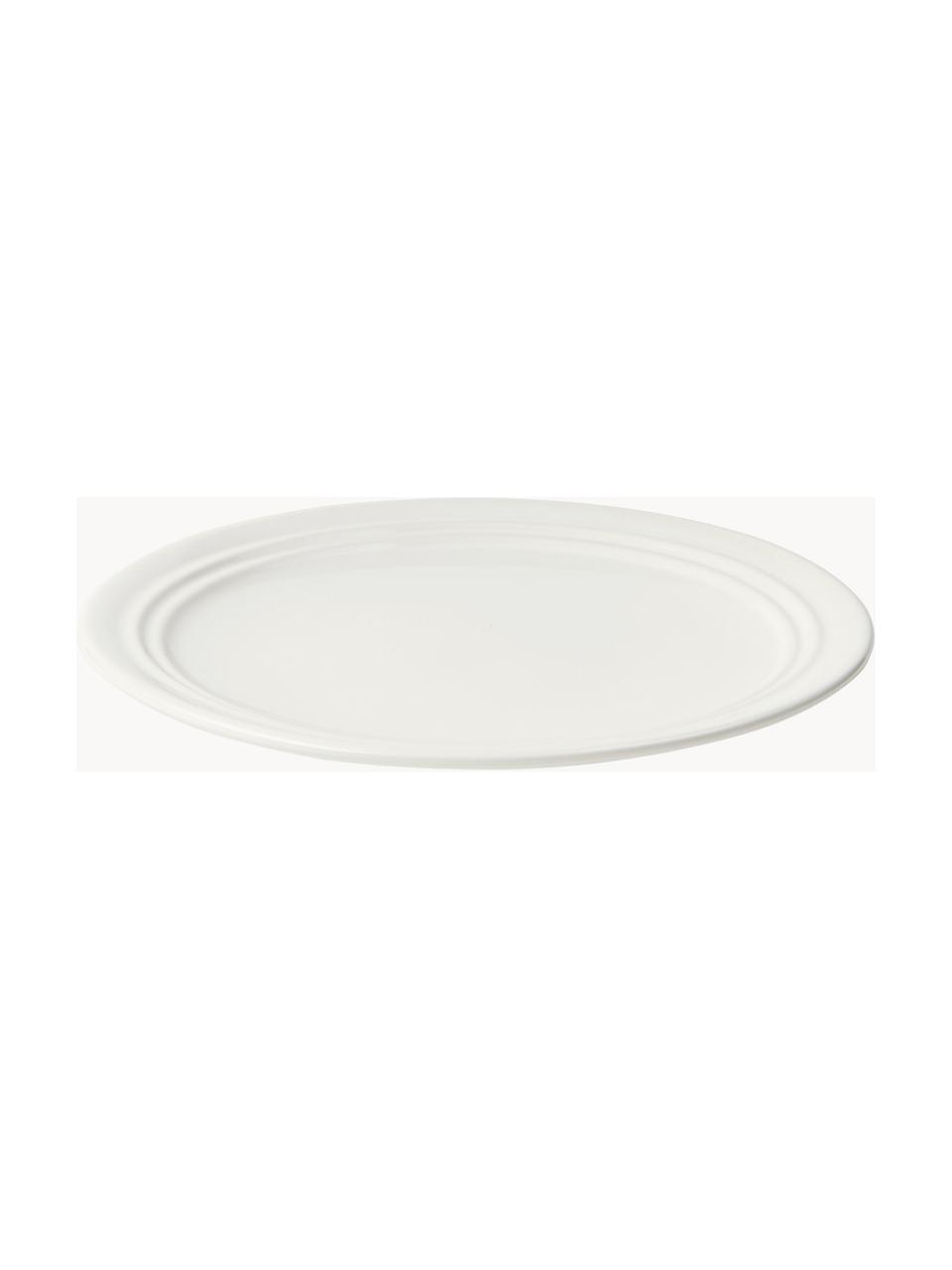 Ručne vyrobený raňajkový tanier Stevns, Glazúrovaná kamenina, Lomená biela, lesklá, Ø 22 cm