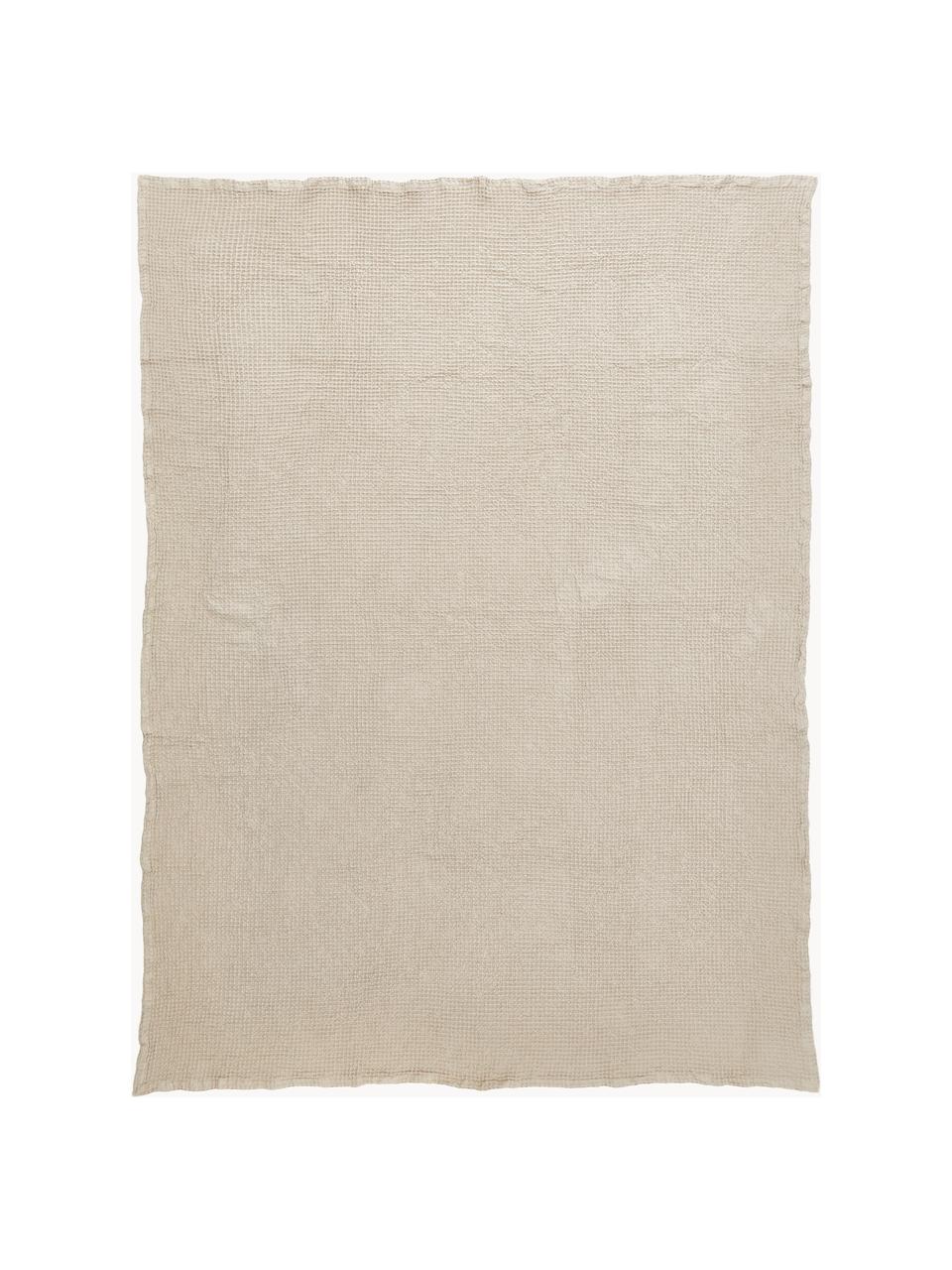 Waffelpiqué-Tagesdecke Lois aus Baumwolle, 100 % Baumwolle, Beige, B 180 x L 260 cm (für Betten bis 140 x 200 cm)