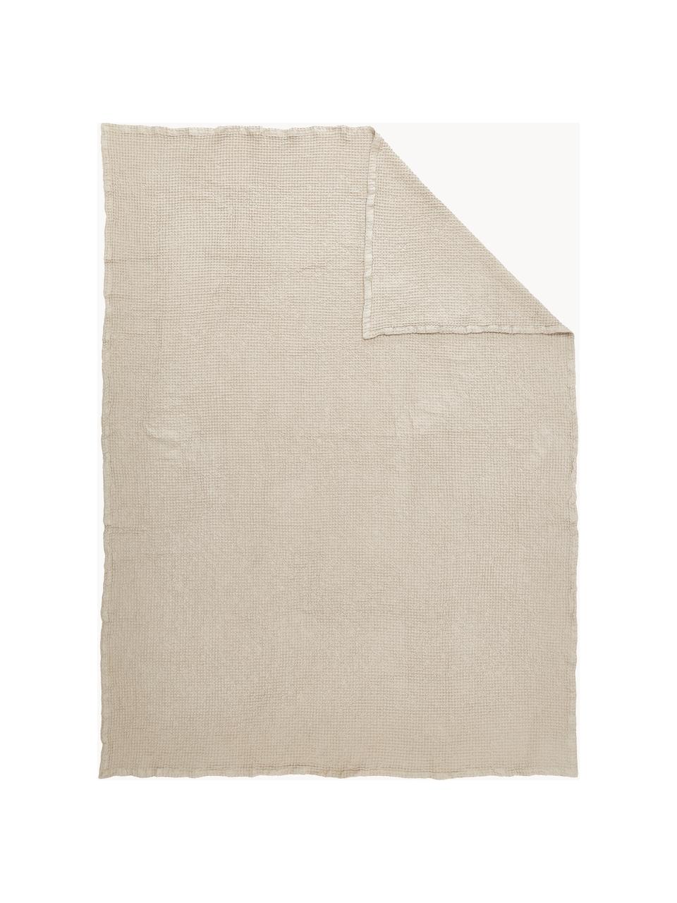 Copriletto a nido d'ape in cotone Lois, 100% cotone, Beige, Larg. 180 x Lung. 260 cm (per letti da 140 x 200 cm)