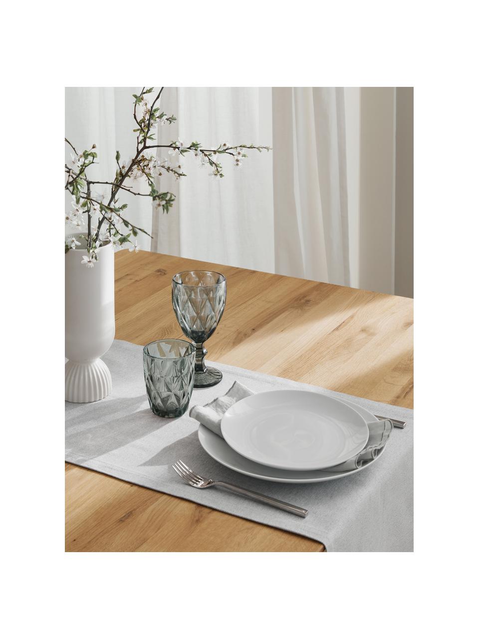 Copas de vino Colorado con patrón texturizado, 4 uds., Vidrio, Gris transparente, Ø 9 x Al 17 cm, 320 ml
