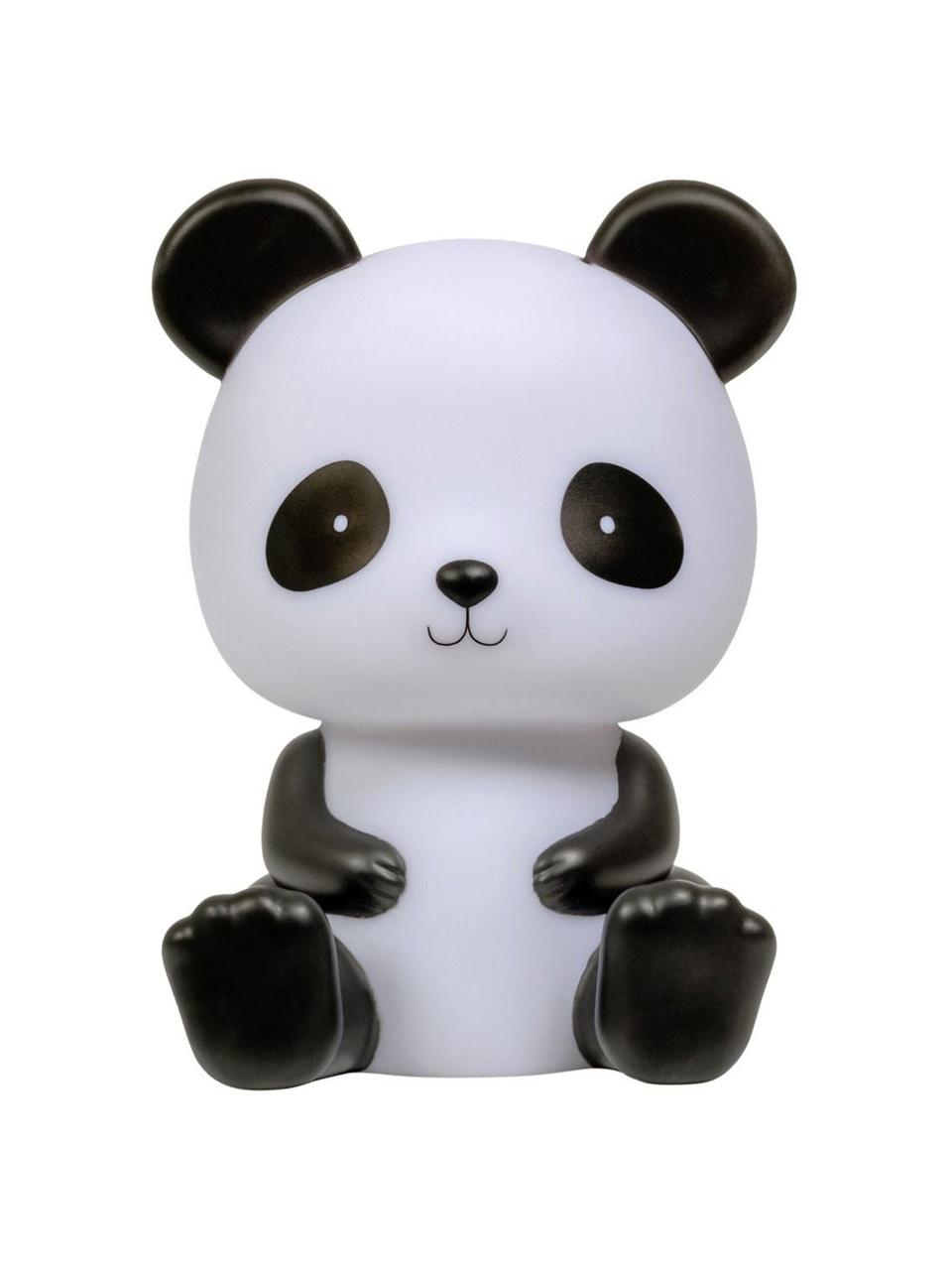 LED lichtobject Panda, Kunststof, BPA-, lood- en ftalaatvrij., Wit, zwart, B 12 x H 19 cm