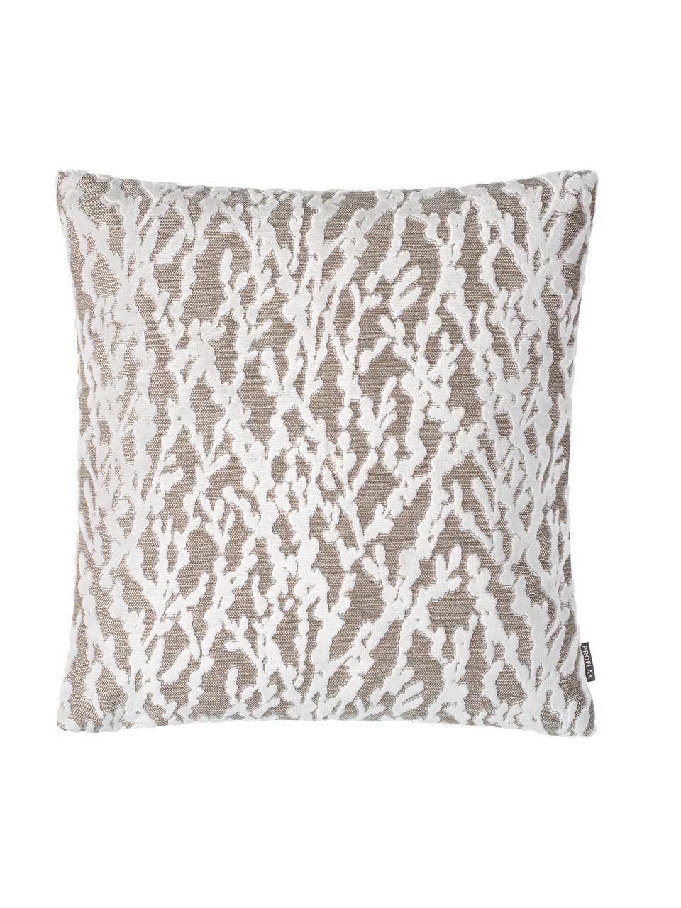 Housse de coussin 40x40 blanc/beige Elio, Beige, blanc crème