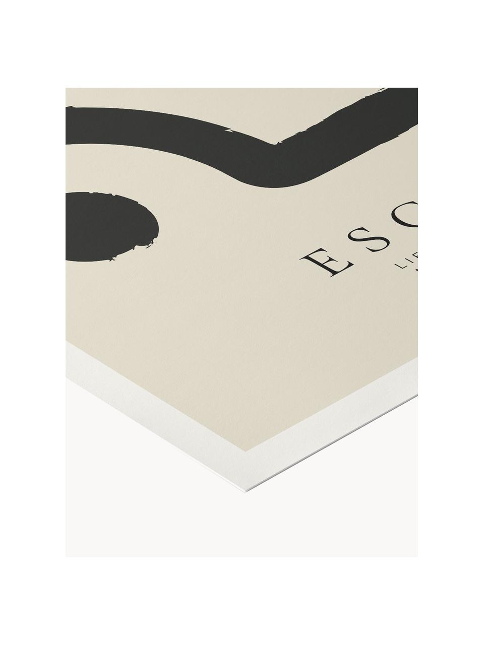 Poster Escalar, Beige clair, noir, Ø 30 x haut. 40 cm
