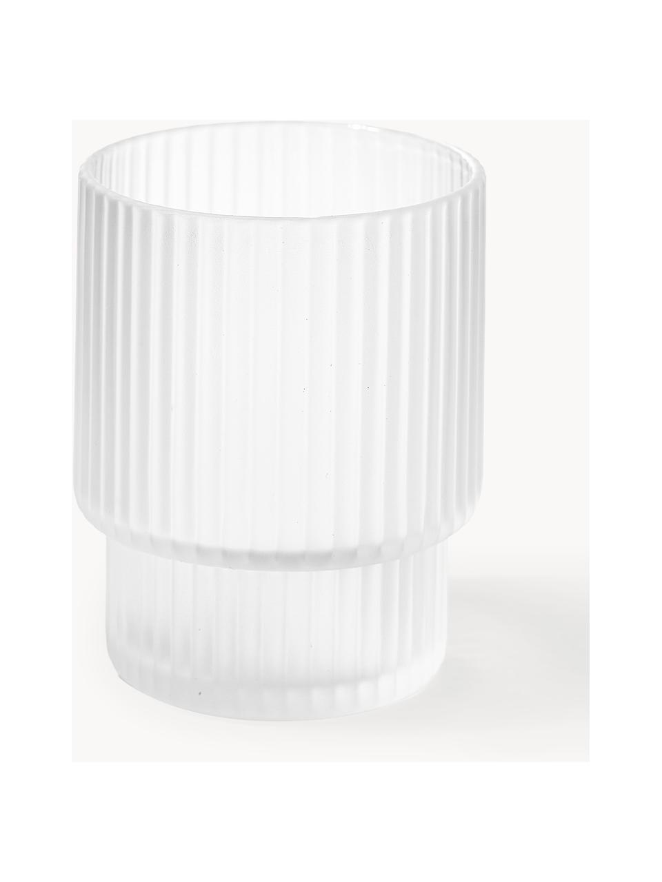 Verres à eau striés soufflés bouche Ripple, 4 élém., Verre, soufflé bouche, Translucide, mat, Ø 7 x haut. 9 cm, 200 ml