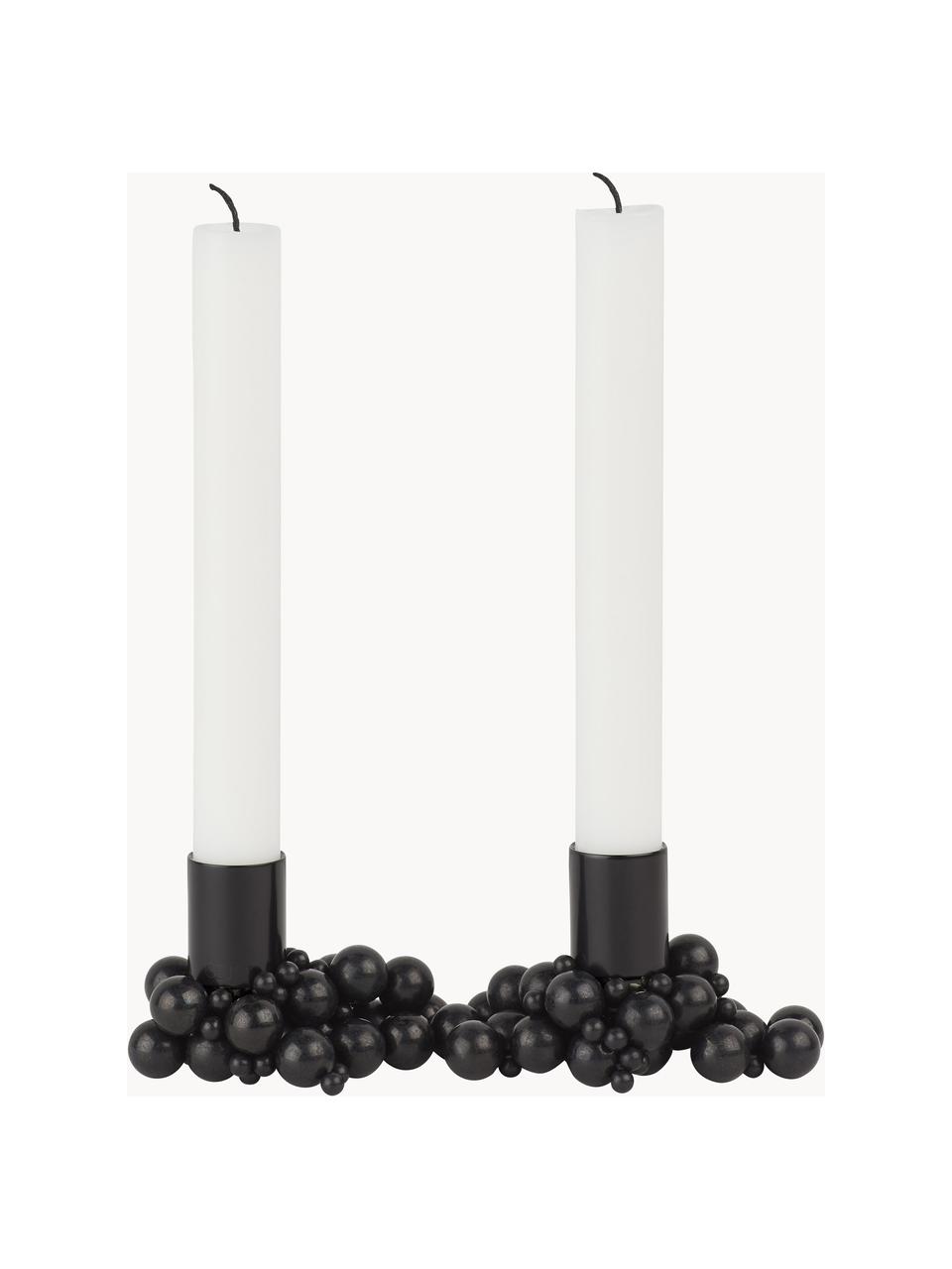 Candelabri magnetici Molekyl 2 pz, Acciaio rivestito, Nero, Ø 3 x Alt. 4 cm