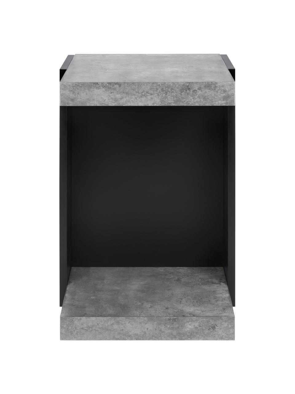 Stolik pomocniczy Klaus, Korpus: płyta wiórowa w lekkiej s, Imitacja betonu, S 38 x W 55 cm
