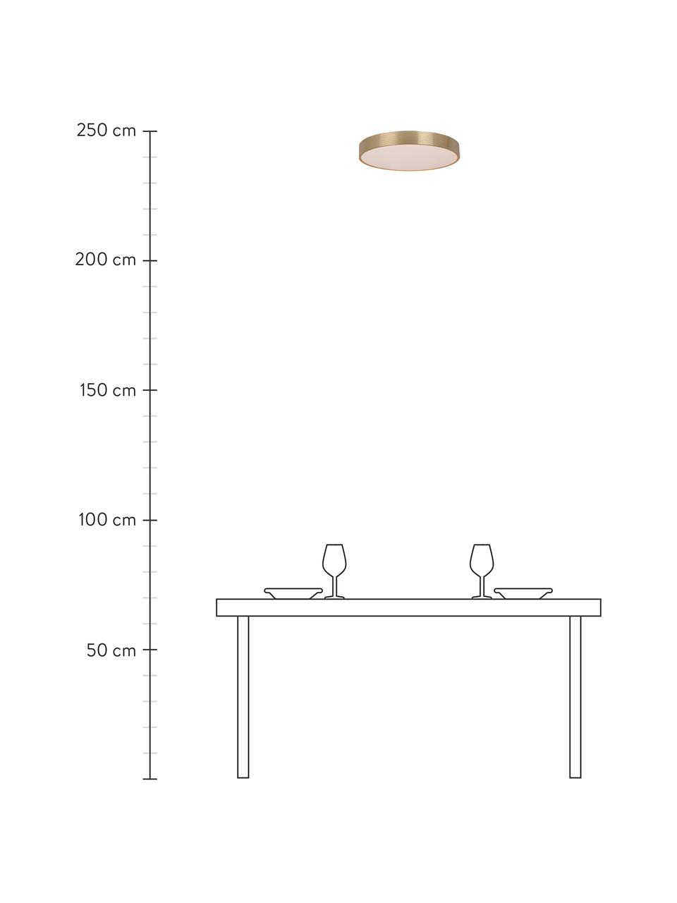 LED-Deckenleuchte Malin aus Metall, Lampenschirm: Metall, Diffusorscheibe: Acryl, Goldfarben, Weiß, Ø 39 x H 7 cm