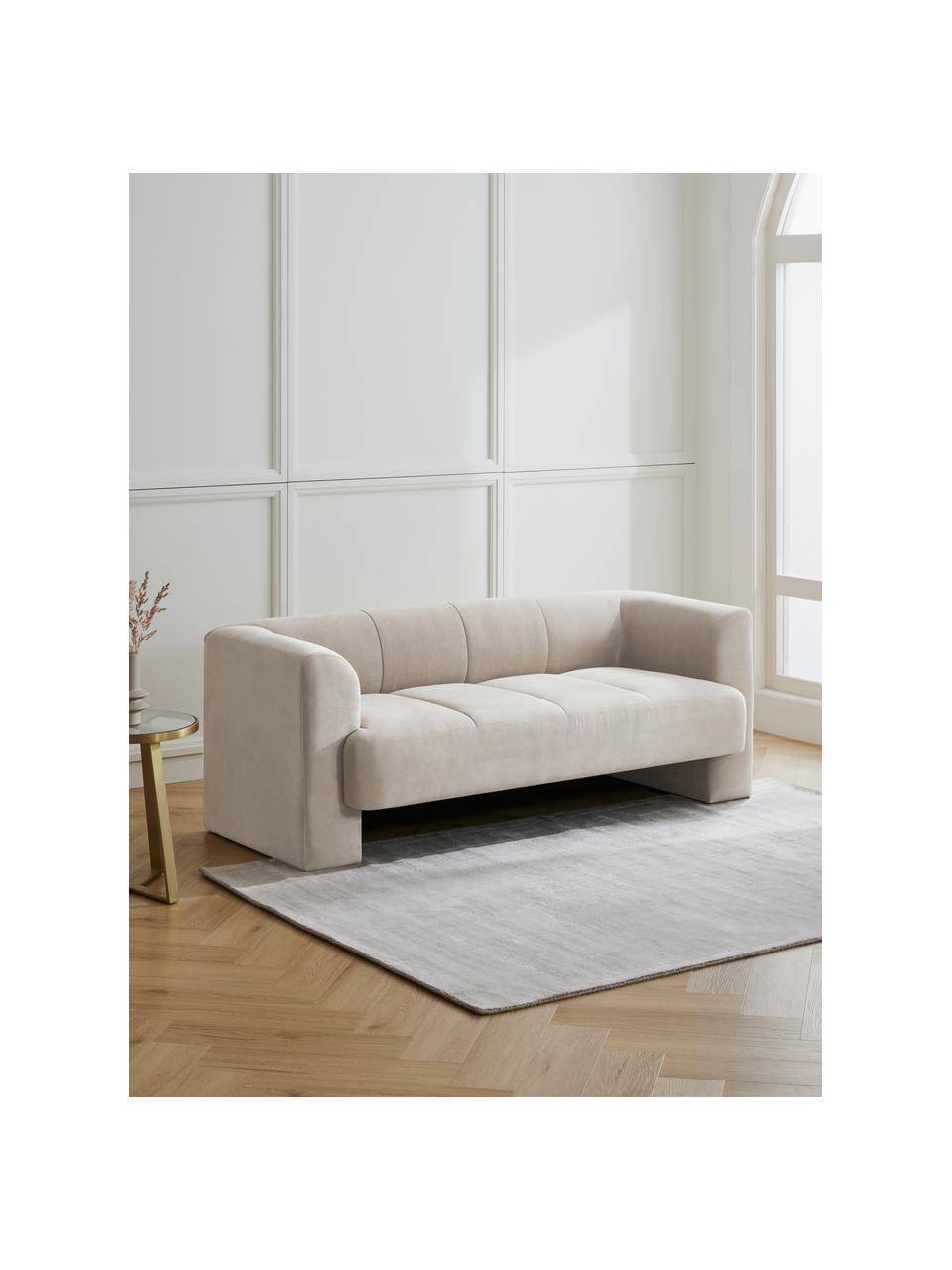 Sofa Bobi (2-Sitzer), Bezug: 88 % Polyester, 12 % Nylo, Gestell: Massives Kiefernholz, Webstoff Cremeweiß, B 178 x T 82 cm